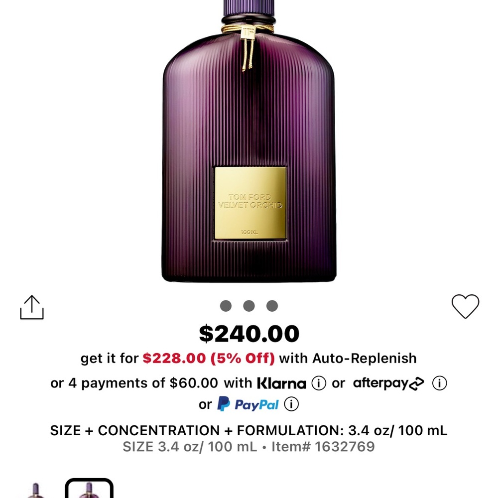 Tom Ford orchid, description in photos